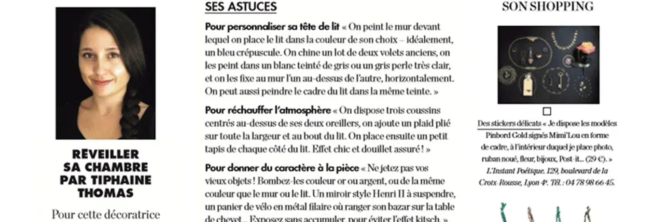 Publication presse dans Elle France.